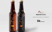 啤酒LOGO标签设计提案展示样机PSD智能贴图模板 Amber Glass Beer Bottle Mockup