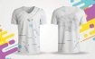 白色现代创意T恤素材样机模板展示素材White Modern Creative T shirt Designs Printable