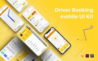 打车类地图应用软件APP driver-booking-mobile-ui-concept