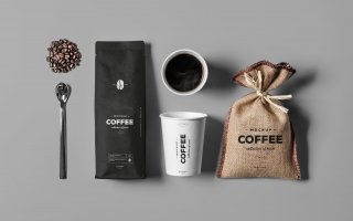 高端咖啡模包装板样机素材下载Coffe Mockup F63767