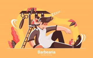 修饰场景素材插画模板素材下载Barbearia Vector Illustration