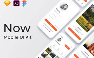 橙色扁平化购物APP  Now Mobile UI Kit