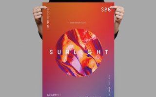 油画纹理色彩 阳光传单/海报模板Sunlight Flyer / Poster Template