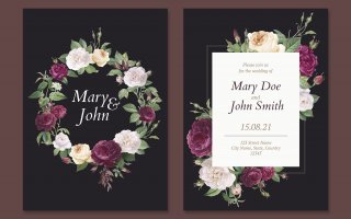 花艺婚礼邀请卡模板Floral wedding invitation card Template Du3l8ay