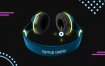 高端多彩耳机素材模板样机展示Neon Headphones Mockup