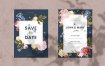 花卉婚礼邀请卡模板Floral Wedding Invitation Card Template 7AG7