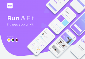 运动健身类套件Run&Fit Fitness App UI Kit
