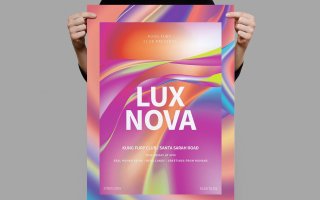 色彩科技感线条粒子海报/传单Lux Nova Poster Flyer