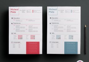 设计个性的简历模板 2 color options resume package