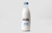 精致牛奶玻璃牛奶瓶样机素材源文件模板下载Milk Glass Bottle Mockup