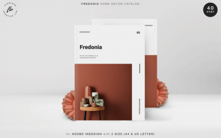 简洁风家居画册杂志模板FREDONIA Home Decor Catalog(1)