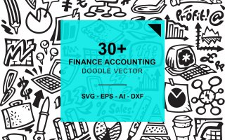 30+财会涂鸦插画矢量图标下载Finance and Accounting Doodles