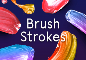 80个油画色彩笔触纹理材质装饰Paint Brush Strokes
