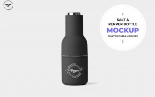 厨房餐饮用品盐和胡椒瓶样机Salt Pepper Bottle Mockup