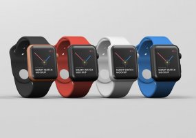 苹果手表iwatch展示效果图样机模板展示效果图  素材Smart Watch Mockup