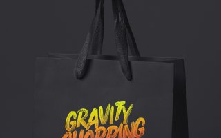 购物袋样机Psd Gravity Shopping Bag Mockup 2