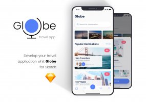 全球旅行APP UI KIT套装模板下载[Sketch] Globe Travel app