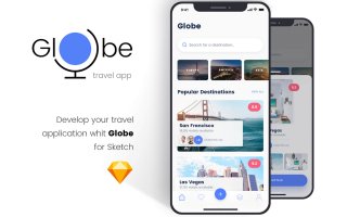全球旅行APP UI KIT套装模板下载[Sketch] Globe Travel app