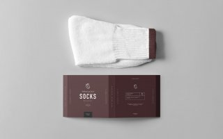 无印风袜子包装样机展示下载Socks Package Mock up