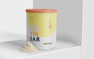 奶粉包装罐样机模板展示样机Tin Jar Mockups