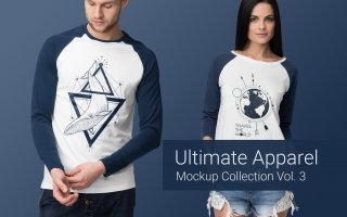 精致男女T恤模板素材模板样机下载Ultimate Apparel Mockup Vol 3