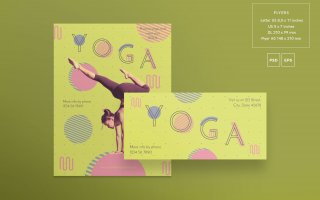 瑜伽锻炼传单和海报模板Yoga Workout Flyer and Poster Template Duq5xw