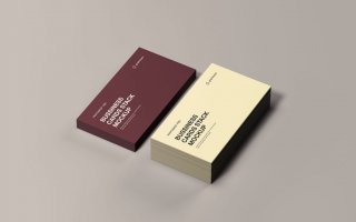 精致企业名片模型素材样机素材下载 Business Cards Stack Mockup