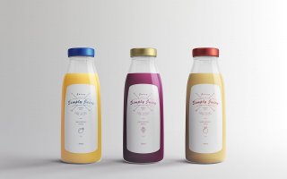 果蔬料理包装瓶样机展示智能贴图Juice Bottle Packaging Mock Ups Vol.1