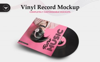 青春系列唱片样机素材展示Vinyl Record Mockup Template