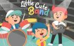 小可爱乐队演奏场景素材插画下载Little Cute Band Vector Illustration