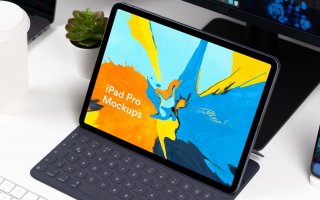 新款苹果平板电脑样机展示效果iPad Pro App Mockup Set Vol 01