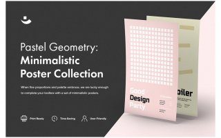 粉彩几何：极简主义海报模板素材Pastel Geometry: Minimalistic Poster
