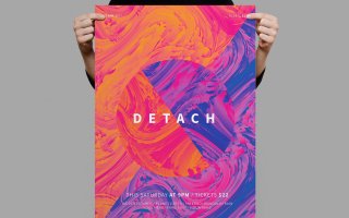油漆色彩渐变风海报传单模板素材Detach Poster Flyer