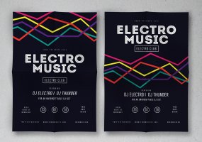 电子音乐传单和海报素材Electro Musik Flyer & Poster