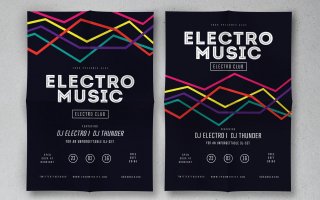 电子音乐传单和海报素材Electro Musik Flyer & Poster