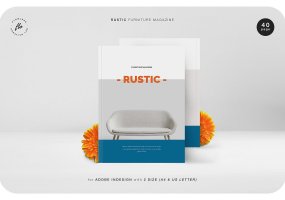 欧美风家居生活类画册模板RUSTIC Furniture Magazine