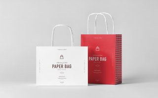 精品手提购物袋样机模板素材Paper Bag Mock up