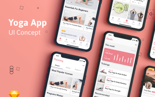 瑜伽健身App 适用于IphoneX的Yoga Fitness App UI